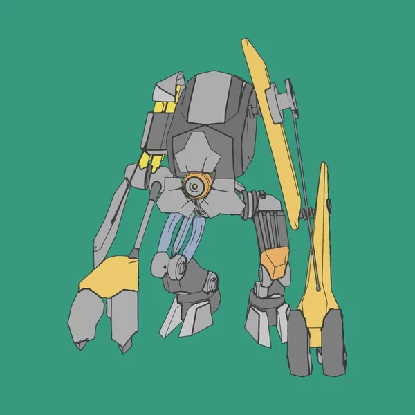 Vektorillustration. mecha in isoliertem Hintergrund. für T-Shirt-Design, Poster, Aufkleber. — Stockvektor