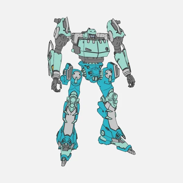 Vector illustratie. Mecha in geïsoleerde omgeving. Voor t-shirt design, poster, sticker. — Stockvector