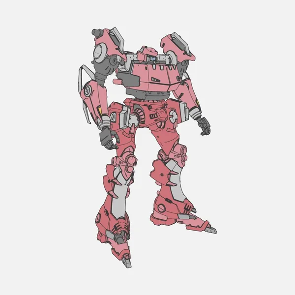 Vektorillustration. mecha in isoliertem Hintergrund. für T-Shirt-Design, Poster, Aufkleber. — Stockvektor