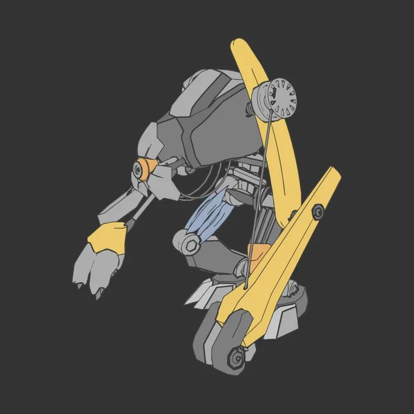 Vektorillustration. mecha in isoliertem Hintergrund. für T-Shirt-Design, Poster, Aufkleber. — Stockvektor