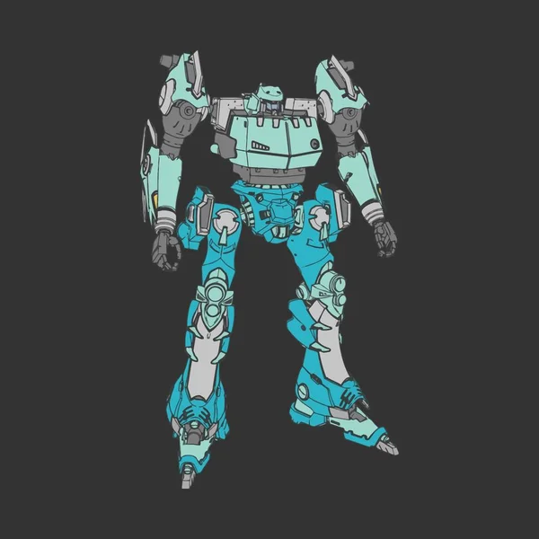 Vector illustratie. Mecha in geïsoleerde omgeving. Voor t-shirt design, poster, sticker. — Stockvector