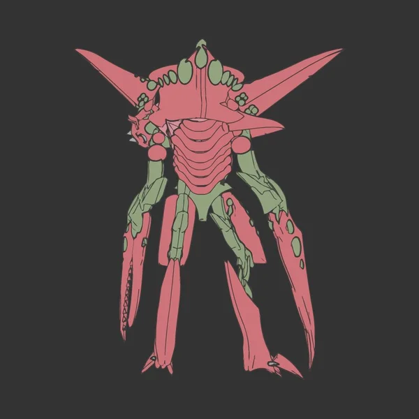 Vektorillustration. mecha in isoliertem Hintergrund. für T-Shirt-Design, Poster, Aufkleber. — Stockvektor