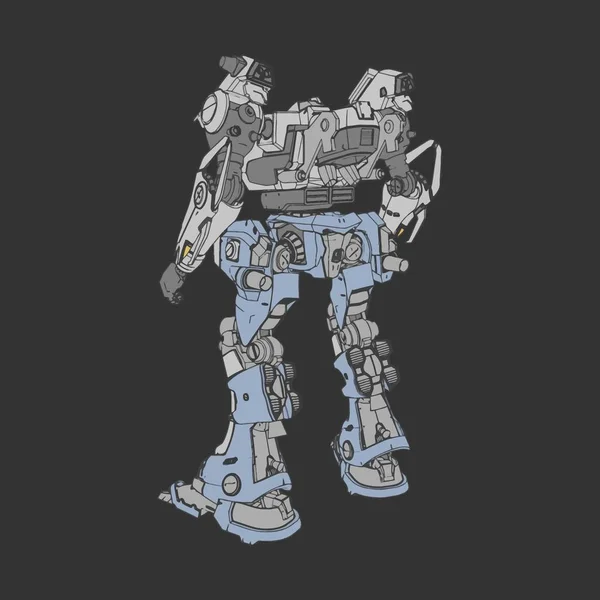 Vektorillustration. mecha in isoliertem Hintergrund. für T-Shirt-Design, Poster, Aufkleber. — Stockvektor