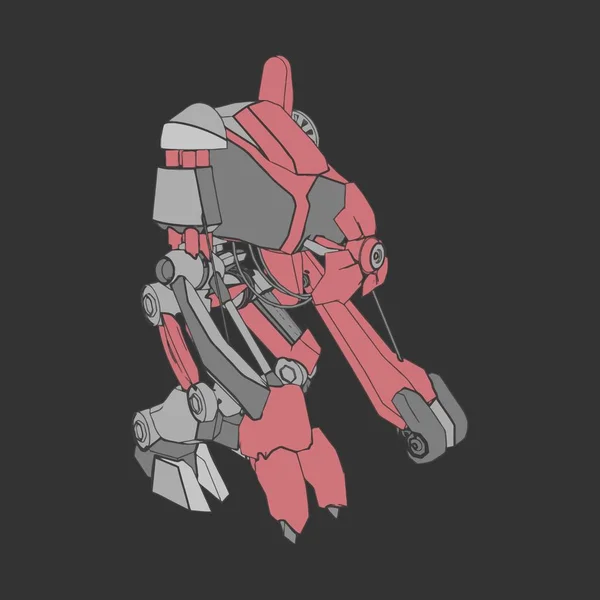 Vektorillustration. Mecha i isolerad bakgrund. För t-shirt design, affisch, klistermärke. — Stock vektor