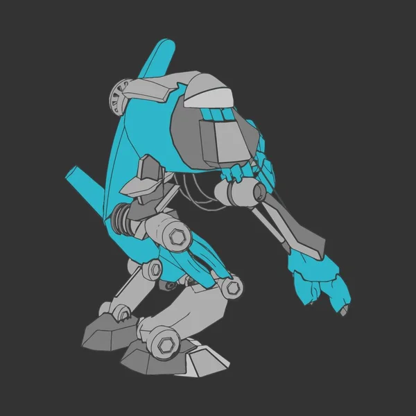 Vektorillustration. mecha in isoliertem Hintergrund. für T-Shirt-Design, Poster, Aufkleber. — Stockvektor