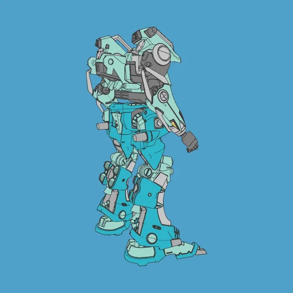 Vektorillustration. mecha in isoliertem Hintergrund. für T-Shirt-Design, Poster, Aufkleber. — Stockvektor