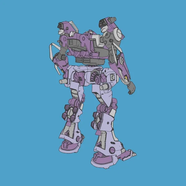 Vektorillustration. mecha in isoliertem Hintergrund. für T-Shirt-Design, Poster, Aufkleber. — Stockvektor