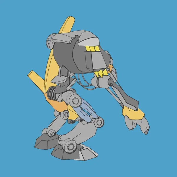 Vektorillustration. mecha in isoliertem Hintergrund. für T-Shirt-Design, Poster, Aufkleber. — Stockvektor