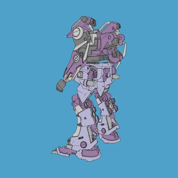 Vektorillustration. Mecha i isolerad bakgrund. För t-shirt design, affisch, klistermärke. — Stock vektor