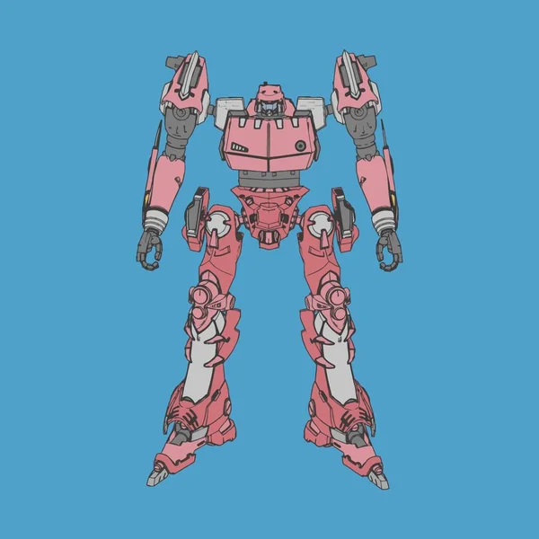 Vektorillustration. mecha in isoliertem Hintergrund. für T-Shirt-Design, Poster, Aufkleber. — Stockvektor