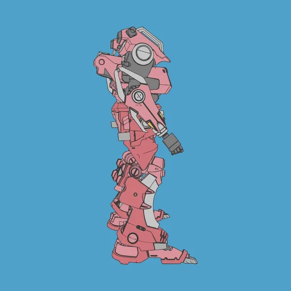 Vektorillustration. Mecha i isolerad bakgrund. För t-shirt design, affisch, klistermärke. — Stock vektor