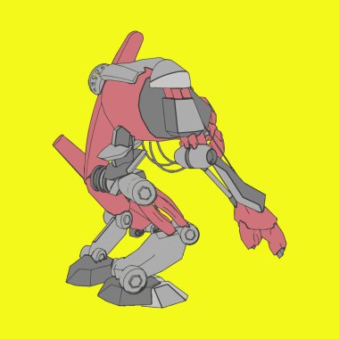 Vektör çizimi. Mekagodzilla arka planda. Tişört tasarımı, poster, çıkartma.