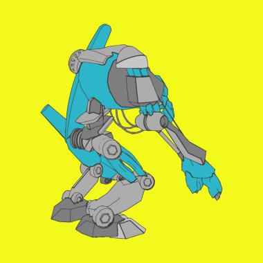 Vektör çizimi. Mekagodzilla arka planda. Tişört tasarımı, poster, çıkartma.