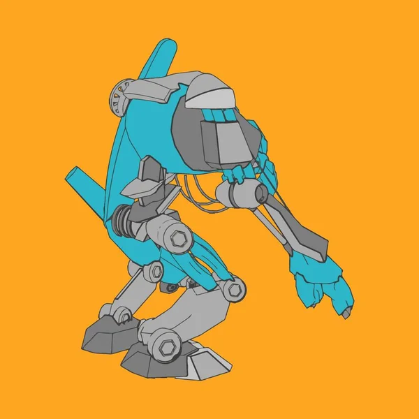 Vector illustratie. Mecha in geïsoleerde omgeving. Voor t-shirt design, poster, sticker. — Stockvector