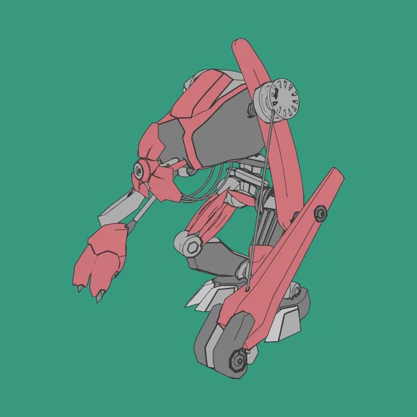 Ilustração vetorial. Mecha em fundo isolado. Para design de t-shirt, cartaz, adesivo . — Vetor de Stock