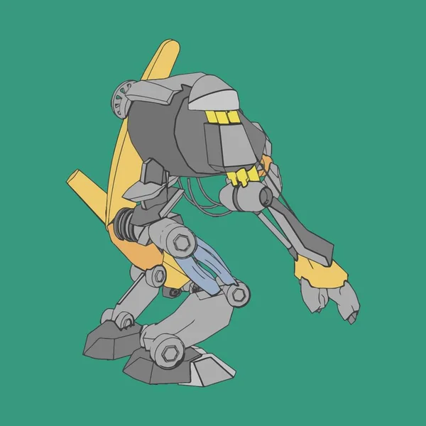 Vektorillustration. mecha in isoliertem Hintergrund. für T-Shirt-Design, Poster, Aufkleber. — Stockvektor