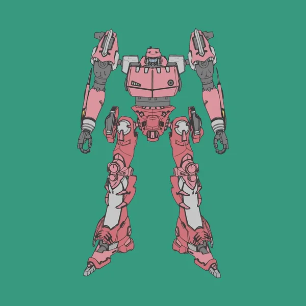 Vektorillustration. mecha in isoliertem Hintergrund. für T-Shirt-Design, Poster, Aufkleber. — Stockvektor