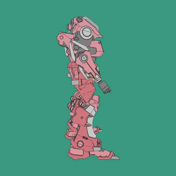 Vektorillustration. mecha in isoliertem Hintergrund. für T-Shirt-Design, Poster, Aufkleber. — Stockvektor