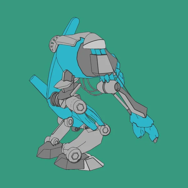 Vektorillustration. mecha in isoliertem Hintergrund. für T-Shirt-Design, Poster, Aufkleber. — Stockvektor