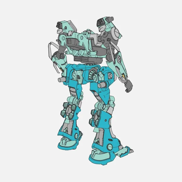 Vektorillustration. mecha in isoliertem Hintergrund. für T-Shirt-Design, Poster, Aufkleber. — Stockvektor