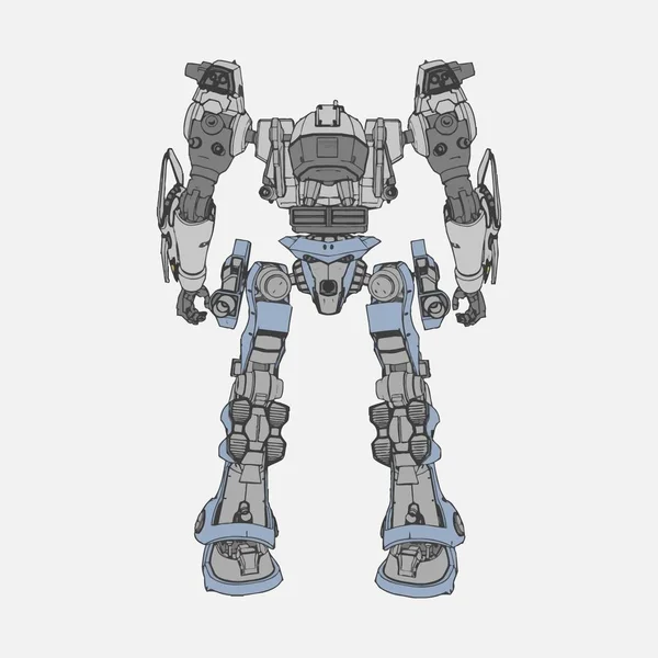 Vector illustration. Mecha in isolated background. For t-shirt design, poster, sticker. — Stock Vector