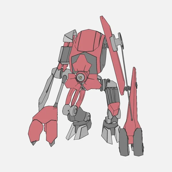 Vector illustratie. Mecha in geïsoleerde omgeving. Voor t-shirt design, poster, sticker. — Stockvector