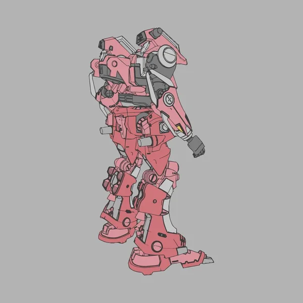 Vektorillustration. mecha in isoliertem Hintergrund. für T-Shirt-Design, Poster, Aufkleber. — Stockvektor