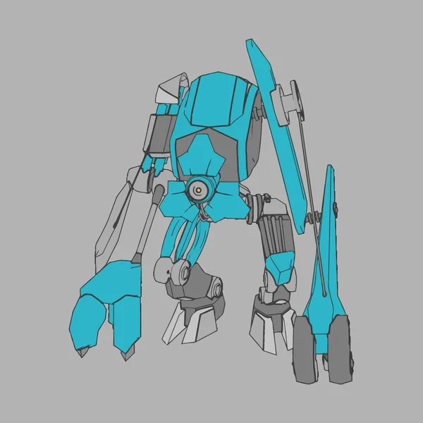 Vector illustratie. Mecha in geïsoleerde omgeving. Voor t-shirt design, poster, sticker. — Stockvector