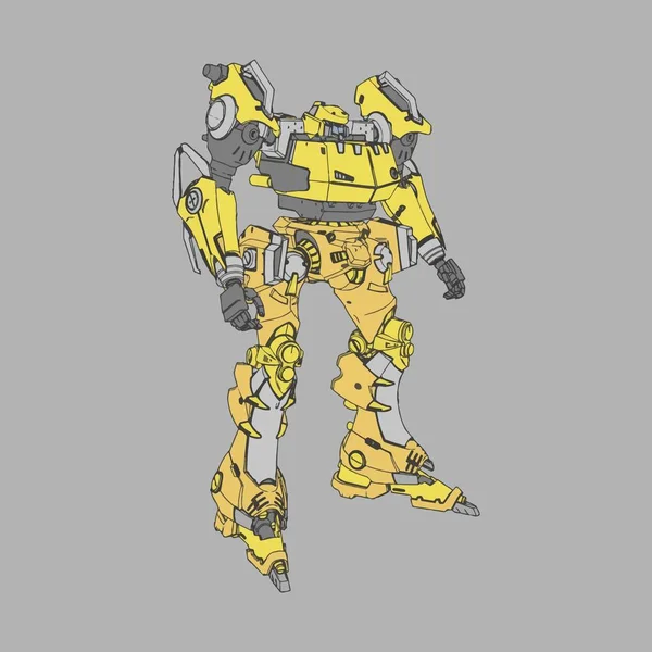 Vector illustratie. Mecha in geïsoleerde omgeving. Voor t-shirt design, poster, sticker. — Stockvector