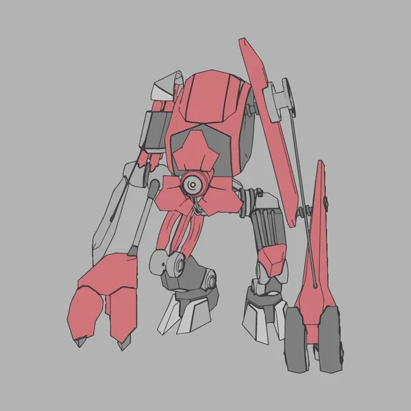 Vector illustratie. Mecha in geïsoleerde omgeving. Voor t-shirt design, poster, sticker. — Stockvector