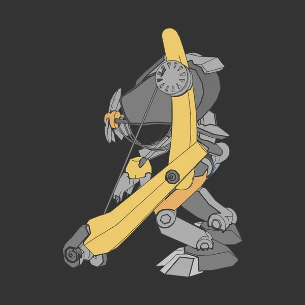 Vektorillustration. Mecha i isolerad bakgrund. För t-shirt design, affisch, klistermärke. — Stock vektor