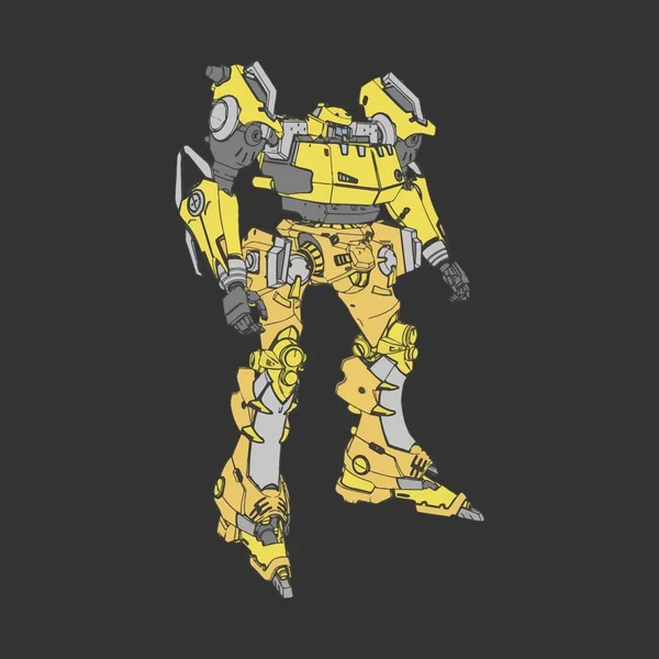 Vektorillustration. mecha in isoliertem Hintergrund. für T-Shirt-Design, Poster, Aufkleber. — Stockvektor