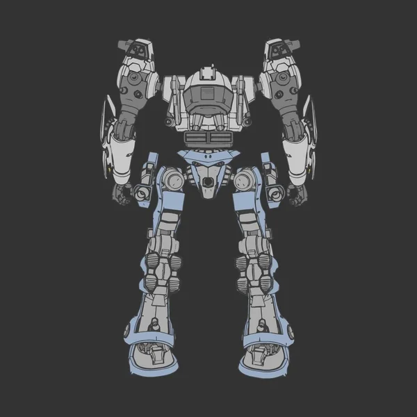 Vektorillustration. mecha in isoliertem Hintergrund. für T-Shirt-Design, Poster, Aufkleber. — Stockvektor