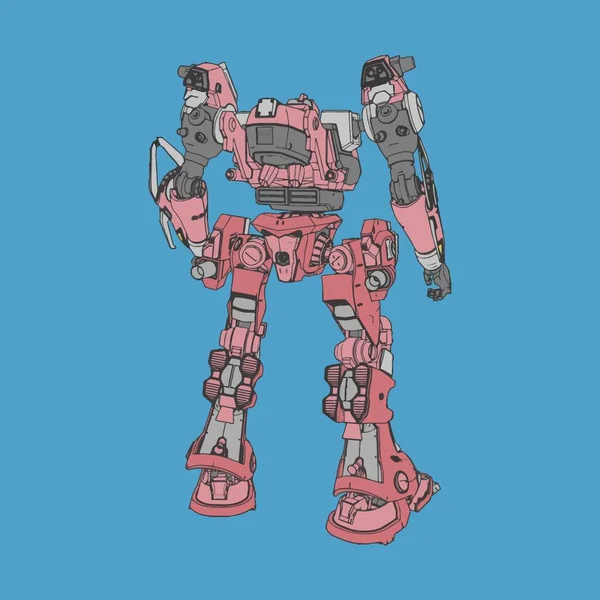 Vektorillustration. mecha in isoliertem Hintergrund. für T-Shirt-Design, Poster, Aufkleber. — Stockvektor