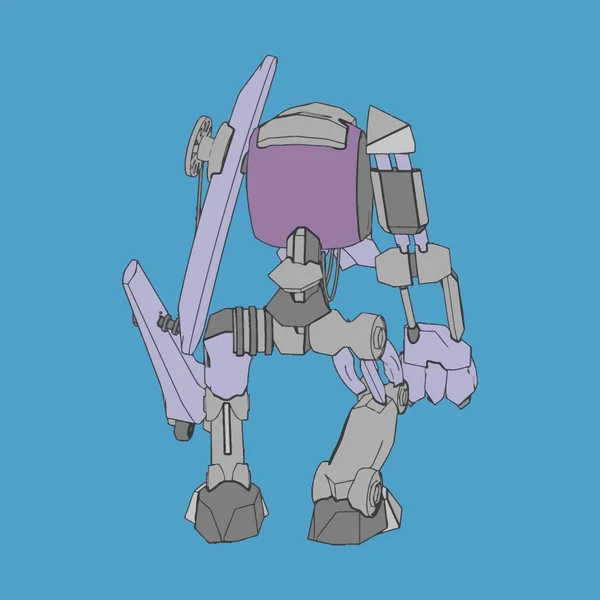 Vektorillustration. Mecha i isolerad bakgrund. För t-shirt design, affisch, klistermärke. — Stock vektor