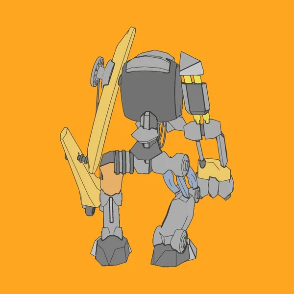 Vektor illusztráció. Mecha elszigetelt háttérrel. Póló, poszter, matrica. — Stock Vector