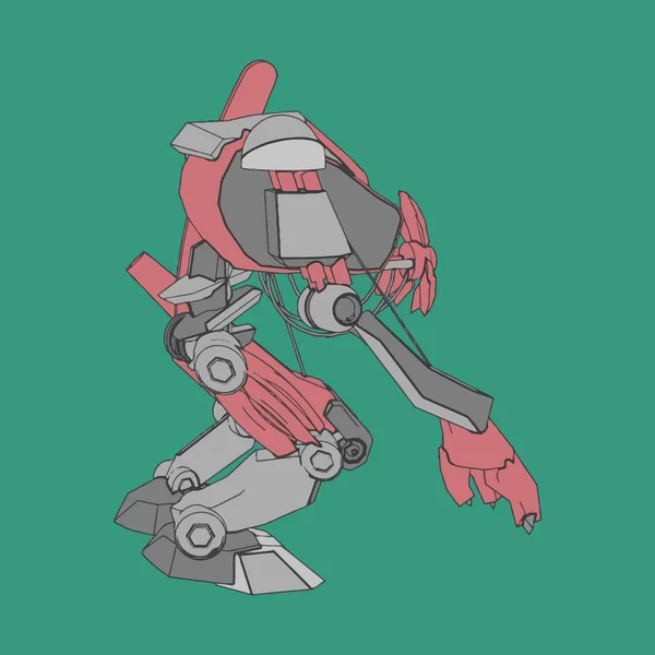 Vector illustratie. Mecha in geïsoleerde omgeving. Voor t-shirt design, poster, sticker. — Stockvector