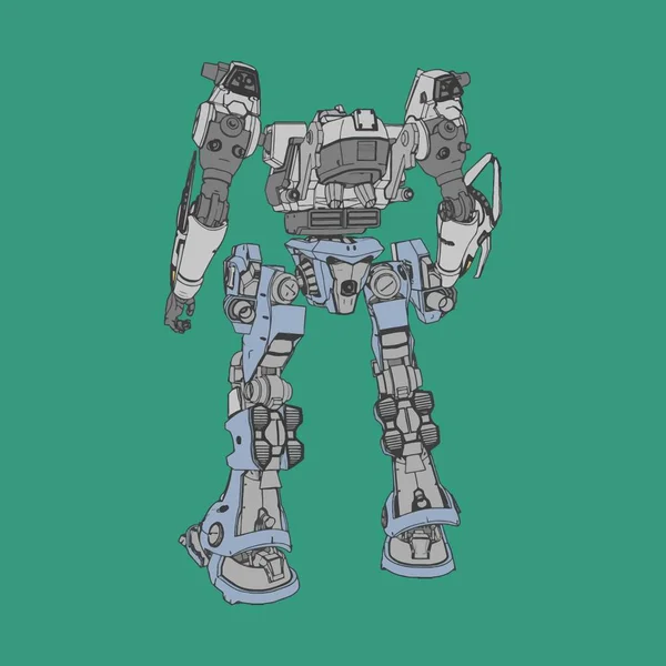 Vektorillustration. mecha in isoliertem Hintergrund. für T-Shirt-Design, Poster, Aufkleber. — Stockvektor