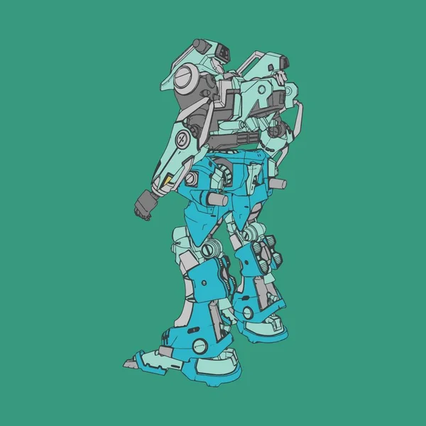 Vektorillustration. mecha in isoliertem Hintergrund. für T-Shirt-Design, Poster, Aufkleber. — Stockvektor