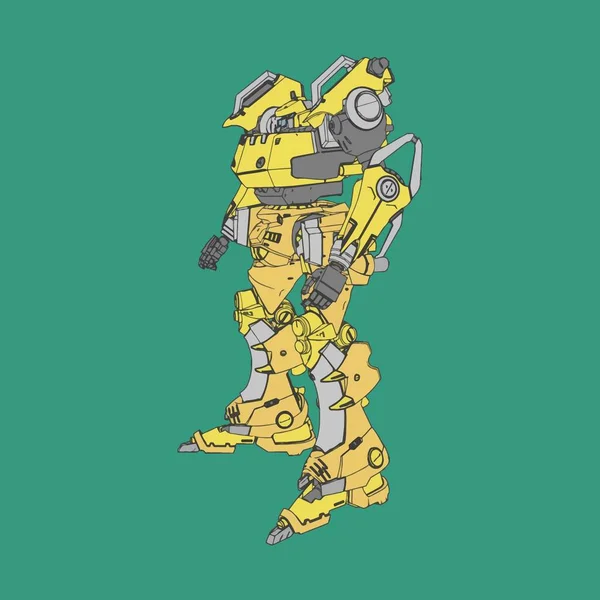 Vektorillustration. mecha in isoliertem Hintergrund. für T-Shirt-Design, Poster, Aufkleber. — Stockvektor