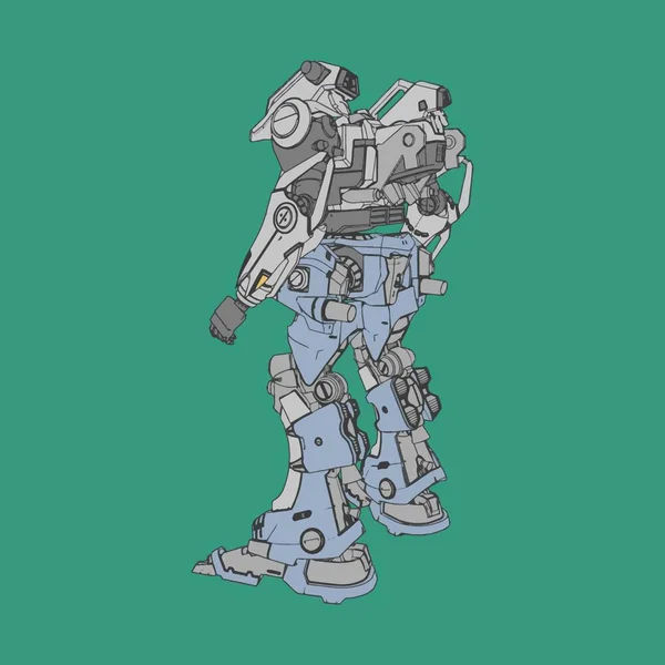 Vektorillustration. mecha in isoliertem Hintergrund. für T-Shirt-Design, Poster, Aufkleber. — Stockvektor