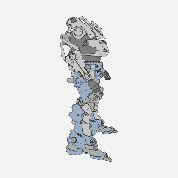 Vektorillustration. mecha in isoliertem Hintergrund. für T-Shirt-Design, Poster, Aufkleber. — Stockvektor