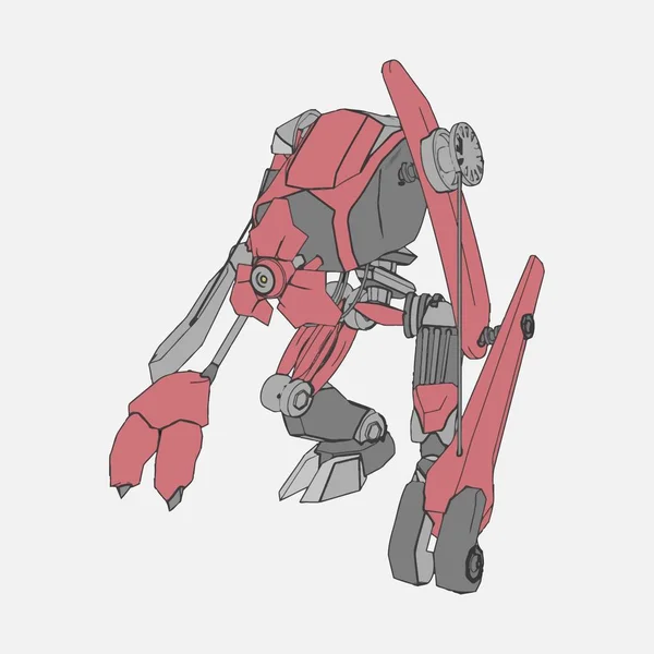 Vector illustratie. Mecha in geïsoleerde omgeving. Voor t-shirt design, poster, sticker. — Stockvector