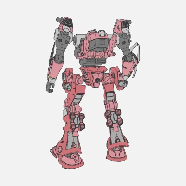 Vektor illusztráció. Mecha elszigetelt háttérrel. Póló, poszter, matrica. — Stock Vector