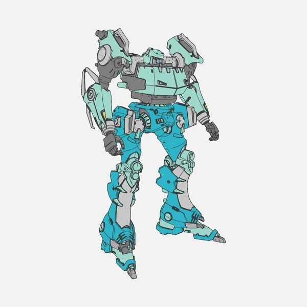 Vektorillustration. mecha in isoliertem Hintergrund. für T-Shirt-Design, Poster, Aufkleber. — Stockvektor