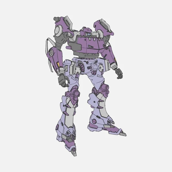 Ilustração vetorial. Mecha em fundo isolado. Para design de t-shirt, cartaz, adesivo . — Vetor de Stock