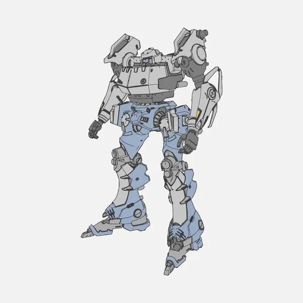 Vektor illusztráció. Mecha elszigetelt háttérrel. Póló, poszter, matrica. — Stock Vector