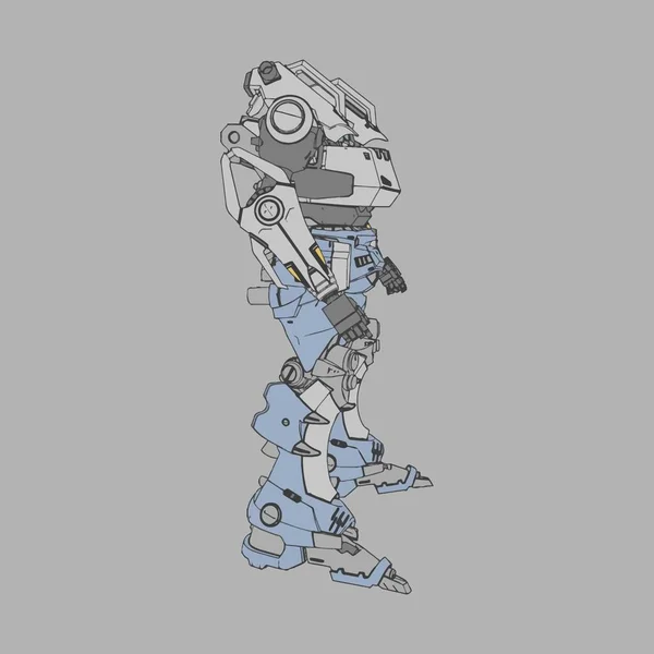 Vektorillustration. mecha in isoliertem Hintergrund. für T-Shirt-Design, Poster, Aufkleber. — Stockvektor