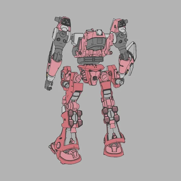 Vektorillustration. mecha in isoliertem Hintergrund. für T-Shirt-Design, Poster, Aufkleber. — Stockvektor