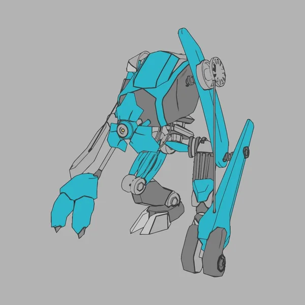 Vektorillustration. mecha in isoliertem Hintergrund. für T-Shirt-Design, Poster, Aufkleber. — Stockvektor